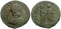 CILICIA. Mallos. Tranquillina, wife of Gordian III. Augusta, 241-244 AD. Æ 30mm (15.86 g, 1h). Diademed and draped bust right, set on crescent / Emperor standing left, togate, clasping hands with city