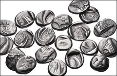 GREEK. Asia Minor. Lot of twenty (20) AR Tetrobols of Phaselis in Lycia. All coins: Circa 500-440 BC. AR Tetrobol. Prow of galley / Stern of galley. Fine to VF. LOT SOLD AS IS, NO RETURNS. Twenty (20)