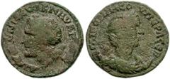 CILICIA. Aegeae. Cornelia Supera, wife of Aemilian. Augusta 253-254 AD. Æ 26mm (9.22 g, 7h). Diademed bust right on crescent / Diademed head of Alexander the Great left. SNG Levante 1791 (this coin); 