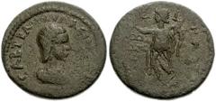 CILICIA, Lyrbe. Tranquillina. Wife of Gordian III. Æ 19mm (4.63 g, 12h). Draped bust right / Nike advancing left, holding wreath and palm. SNG Levante 282 (this coin); SNG France -. Near VF, dark gree