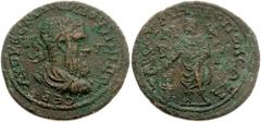 CILICIA, Tarsus. Pupienus. 238 AD. Æ 37mm (22.32 g, 12 h). Laureate, draped and cuirassed bust right / Emperor, togate, standing facing, head left, sacrificing over lighted altar at left. SNG Levante 