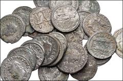 Large Lots ROMAN. Imperial. Lot of twenty-five (25) Antoniniani. Includes: Valerian I (17) // Gallienus // Saloninus // Claudius II Gothicus // Aurelian (2) // Diocletian (3). Fair to Near VF, most wi