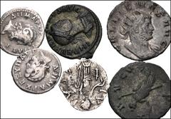 Large Lots MIXED. Lot of twelve (12) Roman Provincial, Imperial, and Byzantine coins. Includes: PROVINCIAL: CYRENAICA, Cyrene. Trajan. AR Hemidrachm (2 coins) // IMPERIAL: Gallienus. Antoninianus (3 c