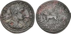 Roman Provincial LYDIA, Magnesia ad Sipylum. Gordian III. AD 238-244. Æ (38mm, 27.04 g, 6h). Aurelius Theodotos B, strategus. Laureate, draped, and cuirassed bust right; c/m: head of Tyche right; corn