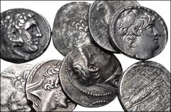 Large Lots GREEK. Levant & the Near East. Lot of eight (8) AR Tetradrachms of the Seleukid Empire. Includes: Seleukos I // Antiochos VII // Demetrios II // Antiochos X // Demetrios III (4 coins). Vari