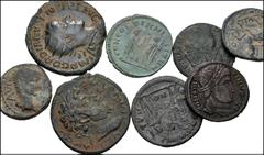 Large Lots ROMAN. Provincial-Imperial. Lot of eight (8) bronzes. Includes: Provincial Æ (3 coins) // Imperial. Gordian III to Constantine I (5 coins). Fair to VF, mostly with patinas, rough surfaces. 