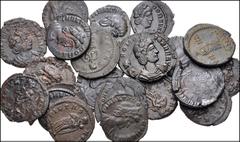 Large Lots ROMAN. Imperial. Lot of twenty-one (21) Constantinian Era bronzes. Includes: Theodora. Trier mint. Æ 4. Diademed and draped bust right / Pietas standing facing, head right, holding child in