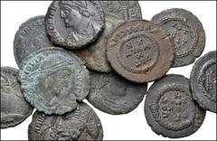 Large Lots ROMAN. Imperial. Lot of twelve (12) bronze coins of Julian II and Jovian. Includes: Julian II (9) // Jovian (3). Average diameter approx. 20mm. Fine to VF, roughness. LOT SOLD AS IS, NO RET