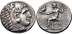 Greek KINGS of MACEDON. Demetrios I Poliorketes. 306-283 BC. AR Tetradrachm (27.5mm, 16.84 g, 11h). In the name and types of Alexander III. Miletos mint. Struck circa 295/4 BC. Head of Herakles right,