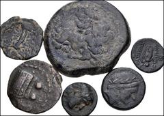 Large Lots GREEK. Levant & the Near East. Lot of ten (10) Seleukid Æ. Includes: Seleukos I Nikator (2 coins) // Antiochos I Soter // Seleukos II // Antiochos III 'the Great' // Antiochos IV Epiphanes 