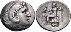 Greek LYCIA, Phaselis. Circa 218/7-186/5 BC. AR Tetradrachm (31.5mm, 16.79 g, 12h). In the name and types of Alexander III of Macedon. Head of Herakles right, wearing lion skin / Zeus Aëtophoros seate