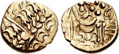 CELTIC, Britain. Durotriges. Uninscribed. Circa 65 BC-AD 45. AV Stater (6.00 g, 12h). Chute type, circa 65-58 BC. Abstract head of Apollo right / Disjointed horse left; ‘crabs’ above and below; above 