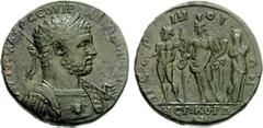 THRACE, Perinthus. Caracalla. AD 198-217. Æ Medallion (36mm, 34.50 g, 7h). Struck AD 215-217. Laureate and cuirassed bust right, seen from front, aegis over left shoulder and gorgoneion on breastplate