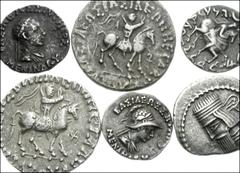 Lot of six Oriental Greek AR. Parthia. Artabanus II. AD 10-38. AR Drachm (3.71 g). Bust left / Archer seated right // Kings of Baktria. Antimachos II Nicephoros. Circa 160-155 BC. AR Drachm (2.47 g). 