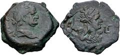 Roman Provincial EGYPT, Alexandria. Vespasian. AD 69-79. Æ Drachm (37mm, 28.26 g, 12h). Dated RY 3 (AD 70/71). ΑΥΤΟΚ [ΚΑΙΣ ΣΕΒΑ ΟΥΕΣΠΑΣΙΑΝ]ΟΥ, laureate head right / Draped bust of Nike right; L Γ (dat