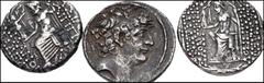 Large Lots GREEK. Levant & the Near East. Lot of three (3) Seleukid AR Tetradrachms. All coins: Philip I Philadelphos. Circa 95/4-76/5 BC. AR Tetradrachm. Average VF, toned, one is slightly bent. LOT 