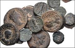 Large Lots ROMAN. Provincial. Lot of fourteen (14) Alexandrian bronze, two (2) Potin Tetradrachms, and two (20 miscellaneous bronzes. Includes: A varied selection of Alexandrian bronzes, with an empha