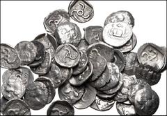 Large Lots GREEK. Asia Minor. Lot of fifty (50) Mithrapata AR Diobols. All coins: DYNASTS of LYCIA, Mithrapata. Circa 390-370 BC. AR Diobol. Facing lion's scalp / Triskeles within incuse square; vario