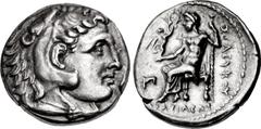 Greek SELEUKID EMPIRE. Seleukos I Nikator. 312-281 BC. AR Drachm (17mm, 4.25 g, 12h). Uncertain mint in western Asia Minor. Struck circa 281 BC. Head of Herakles right, wearing lion skin / Zeus Nikeph
