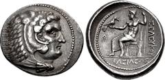 Greek SELEUKID EMPIRE. Antiochos I Soter. 281-261 BC. AR Tetradrachm (30mm, 16.94 g, 10h). In the name of Seleukos I Nikator. Susa mint. Head of Herakles right, wearing lion skin / Zeus Aëtophoros sea