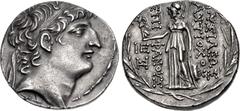 Greek SELEUKID EMPIRE. Antiochos VIII Epiphanes (Grypos). 121/0-97/6 BC. AR Tetradrachm (28mm, 16.19 g, 11h). Uncertain Mint 112, in Cilicia. Struck circa 121/0-114/3 BC. Diademed head right within fi