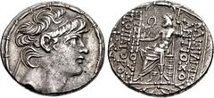 Greek SELEUKID EMPIRE. Antiochos X Eusebes Philopator. Circa 94-88 BC. AR Tetradrachm (28mm, 15.60 g, 12h). Antioch on the Orontes mint, second reign. Struck 93/2-circa 88 BC. Diademed head right with