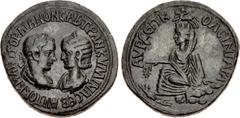 Roman Provincial MESOPOTAMIA, Singara. Gordian III, with Tranquillina. AD 238-244. Æ (32mm, 21.17 g, 12h). Confronted busts of Gordian right, laureate, draped, and cuirassed, and Tranquillina left, dr