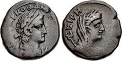 Roman Provincial EGYPT, Alexandria. Otho. AD 69. BI Tetradrachm (23.1mm, 12.87 g, 12h). Dated RY 1 (AD 69). Laureate head right; L A (date) below chin / Laureate, draped, and veiled bust right of Eire