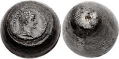 The Gasvoda Collection of Coin Dies and Counterfeiting Implements ROMAN IMPERIAL, Official Dies. temp. Tiberius. AD 14-37. Brass die for AR Denarius. Dimensions: overall length, 15mm; diameter, 23mm a