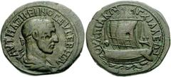 Maximinus I. AD 235-238. Æ 28mm (14.40 g, 1h). Anchialus mint in Thrace. Laureate, draped, and cuirassed bust right / Ponto under sail left. AMNG II 593 var. (galley right); SNG Copenhagen -; Varbanov