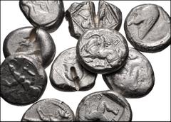 Large Lots GREEK. Asia Minor. Lot of ten (10) AR staters. Includes: A mix of types, all different, from Cilicia, Pamphylia, Lycia, and Caria. An interesting lot for the specialist collector and/or dea