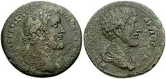 CYPRUS, Koinon of Cyprus. Antoninus Pius, with Marcus Aurelius as Caesar. AD 138-161. Æ 31mm (25.46 g). AVT K T AIΛ AΔΡI ANTΩ NINOC CEB EV, laureate, draped and cuirassed bust of Antoninus Pius right 