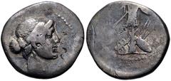 Roman Republican from the Andrew McCabe Collection The Triumvirs. Octavian. Spring 43 BC. AR Denarius (17.5mm, 3.44 g, 12h). Military mint traveling with Octavian in Italy or Cisalpine Gaul. Head of V