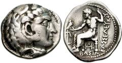 SELEUKID KINGS of SYRIA. Seleukos I Nikator. 312-281 BC. AR Drachm (18mm, 4.01 g, 10h). Uncertain Eastern mint (in Drangiana or Arachosia?). Struck circa 294-281 BC. Head of Herakles right, wearing li