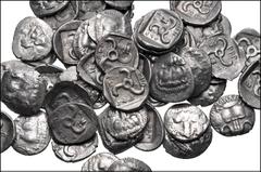 Large Lots GREEK. Asia Minor. Lot of fifty (50) Mithrapata AR Diobols. All coins: DYNASTS of LYCIA, Mithrapata. Circa 390-370 BC. AR Diobol. Facing lion's scalp / Triskeles within incuse square; vario
