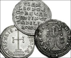 BYZANTINE. Lot of three Byzantine AR Miliaresia. Leo III, with Constantine V. Overstruck on an Umayyad dirhem. SB 1512 // Basil I, with Constantine. SB 1708 // Romanus I, with Constantine VII, Stephen