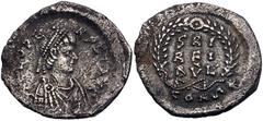 Roman Imperial Leo I. AD 457-474. AR Siliqua (18.5mm, 1.79 g, 6h). Constantinople. Struck circa AD 468-474. Pearl-diademed, draped, and cuirassed bust right / SRI/ REI/ RVL [sic] in three lines within