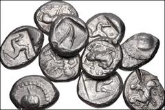 Large Lots GREEK. Asia Minor. Lot of ten (10) AR staters of cities in Lycia, Pamphylia, and Cilicia. Includes: A mix of types including one (1) stater of Lycia, Phaselis; four (4) staters of Pamphylia