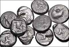 Large Lots GREEK. Asia Minor. Lot of ten (10) AR staters of cities in Pamphylia and Cilicia. Includes: A mix of types including seven (7) staters of Pamphylia, Aspendos; one (1 of Pamphylia, Side; one