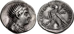 Greek PTOLEMAIC KINGS of EGYPT. Ptolemy VIII Euergetes II (Physcon). 145-116 BC. AR Tetradrachm (28mm, 12.87 g, 12h). Paphos mint. Dated RY 32 (139/8 BC). Radiate, diademed, and draped bust right / BA