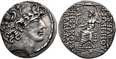 Roman Provincial SELEUCIS and PIERIA, Antioch. Aulus Gabinius. 57-55 BC. AR Tetradrachm (28mm, 15.40 g, 12h). In the name and types of Philip I Philadelphus. Diademed head right / [B]AΣIΛEΩ[Σ]/ΦΙΛΙΠΠO