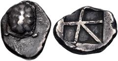 Greek ISLANDS off ATTICA, Aegina. Circa 456/45-431 BC. AR Stater (18mm, 12.14 g, 10h). Land tortoise with segmented shell / Large square incuse with skew pattern. Meadows, Aegina, Group IIIb; HGC 6, 4
