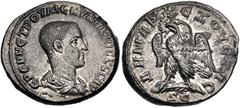 Roman Provincial SELEUCIS and PIERIA, Antioch. Herennius Etruscus. As Caesar, AD 249-251. BI Tetradrachm (2727mm, 13.20 g, 6h). 2nd officina. ЄPЄNNЄ TPOV MЄ ΔЄKIOC KЄCAP, bareheaded and draped bust ri