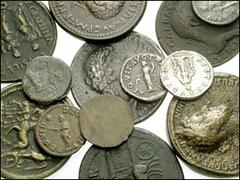 REPRODUCTIONS. Roman. Lot of twelve Denarii, Sestertii, and Medallions. Includes: Roman Republic. Pb or Zn Denarius. L. Roscius Fabatus types. Crude cast.Possibly a contemporary copy // Roman Empire. 