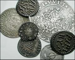 REPRODUCTIONS. Byzantine, Medieval and Early Modern. Lot of seven. Includes: Byzantine. Zn? with remains of thin AR plate. Hexagram. Constans II. Bust facing / Cross on steps. Cast // Castile and Leon