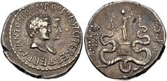 Roman Republican The Triumvirs. Mark Antony and Octavia. Summer-autumn 39 BC. AR Cistophorus (25.5mm, 11.83 g, 12h). Ephesus mint. Conjoined heads right of Mark Antony, wreathed, and Octavia / Dionysu