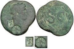 Countermarked Coins from the Richard Baker Collection COMMAGENE. Æ (26mm, 13.35 g, 1h). Countermark applied during the reign of Antiochus IV of Commagene, AD 69-72. Anchor flanked by AN in circular co