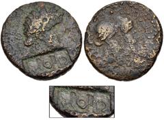 Countermarked Coins from the Richard Baker Collection PHOENICIA, Tripolis. Æ (22mm, 8.18 g). Countermark applied during the reign of Otho, AD 69. (IMP)(OTH)O in rectangular countermark on a bronze of 