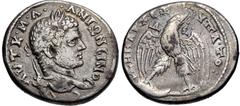 Selections from the Michel Prieur Collection SELEUCIS and PIERIA, Antioch. Caracalla. AD 198-217. AR Tetradrachm (26.5mm, 13.38 g, 12h). Struck AD 215-217. Laureate head right / ΔHMAPX ЄΞ YΠA•TO :, ea