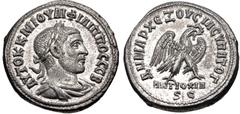 Selections from the Michel Prieur Collection SELEUCIS and PIERIA, Antioch. Philip I. AD 244-249. AR Tetradrachm (27mm, 13.52 g, 6h). Struck AD 247. Laureate and draped bust right / Eagle standing righ